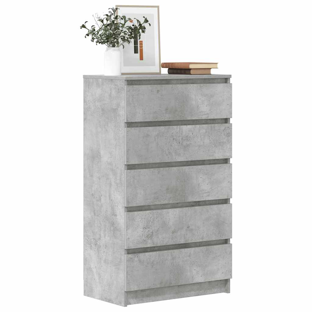 Schubladenschrank Betongrau 60x36x103 cm Holzwerkstoff